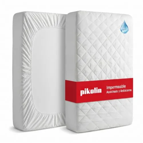 PIKOLIN Protector Colchón 90x190/200cm Impermeable Acolchado Antiacaros