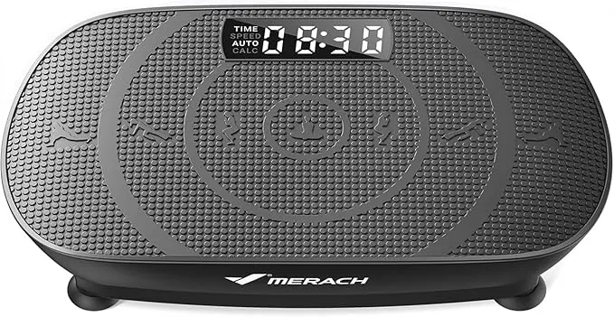 MERACH Plataforma Vibratoria, Potente Plataforma Vibración Muscular para Musculación y Moldeado, Control Automático de Velocidad, Altavoz Bluetooth Incorporado