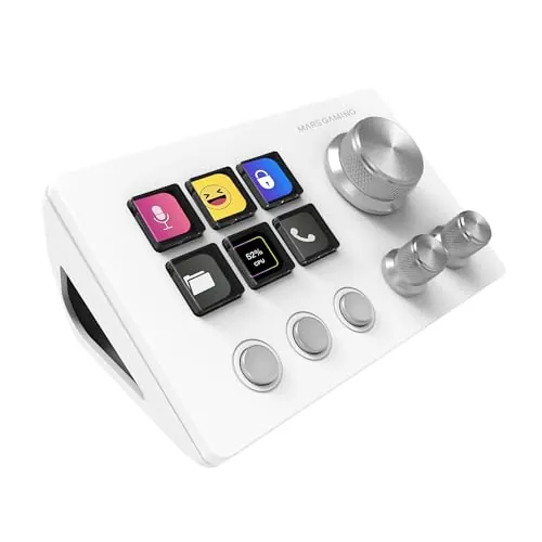 Mars Gaming MSD-Two Control Deck Compacto 6 Teclas LCD Blanco