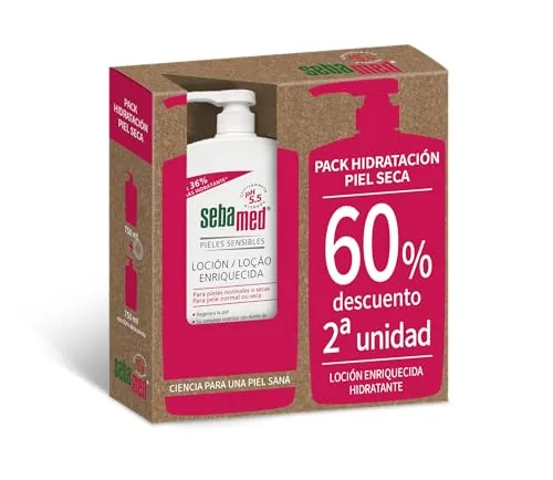 Sebamed Loción Enriquecida Hidratante, Piel Seca Sensible, Pack 2 x 750 ml