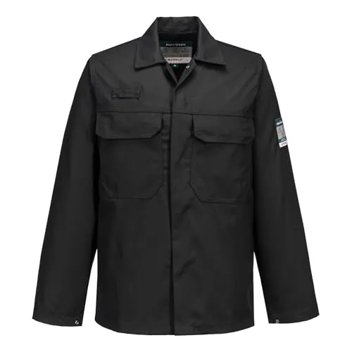 Portwest Chaqueta Bizweld, Tamaño: L, Color: Negro, BIZ2BKRL