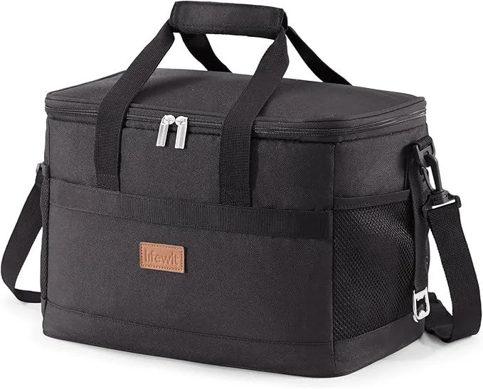 Lifewit Nevera Portatil 20L, Bolso Neveras Isotermica para Hombre, Grande Bolsas Termica porta Alimentos, Cooler Bag Tela Plegable para Playa, Camping, Viaje, Trabajo, Picnic, Negro