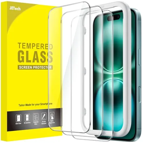JETech Protector Pantalla para iPhone 16 Plus, 3 Unidades