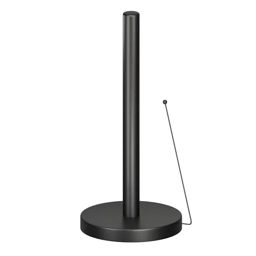 Minismus Portarrollos Cocina, Brazo Antigiro, Sin Taladros, Estable, Negro | Portarrollos cocina, para rollo estándar, brazo antigiro, base estable antideslizante, diseño moderno y elegante