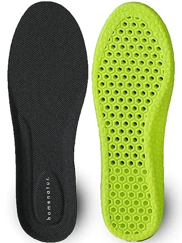 HOMENATUR Plantillas Gel Hombre Trabajo Mujer - PU - Uso Diario Calzado Deportivo - Diseño Transpirable - Cuidado de Pies - Silicona Foam Memory Alivio Taloneras - Padel Ciclismo (43-44)