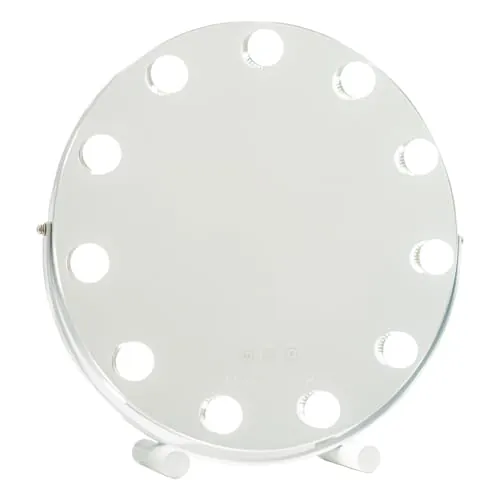 Flamingueo - Espejo Maquillaje con Luz Redondo - 11 LED - 3 Modos de Luz - Intensidad Ajustable - Control Táctil - Posición Regulable - Vanity Mirror - 42,5x10x42cm