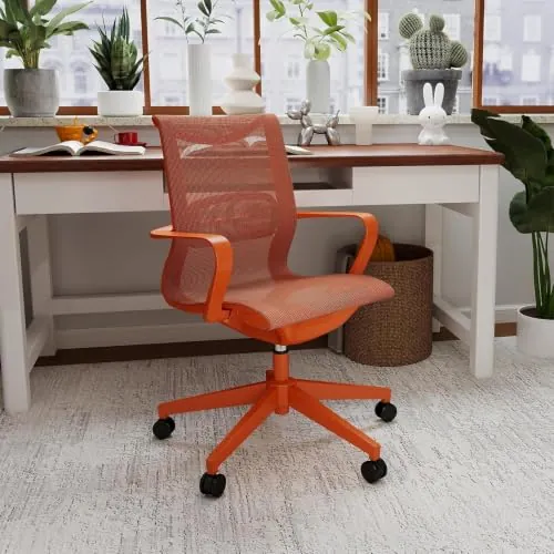 Magic Life Silla de Oficina Ergonómica con Inclinación Ajustable y Bloqueo, Respaldo Transpirable, Silla Giratoria con Ruedas para Escritorio (E-R)
