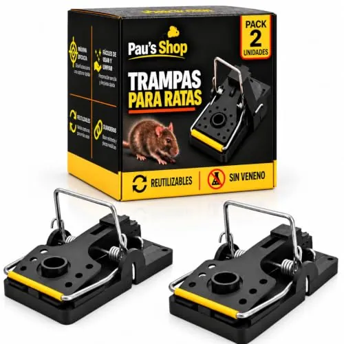 Trampa para Ratas Profesional – Mata Ratas Potente Reutilizable sin Veneno – Trampas para Ratas Grandes de Alta Sensibilidad para Interior y Exterior – Fácil de Limpiar y Reutilizar
