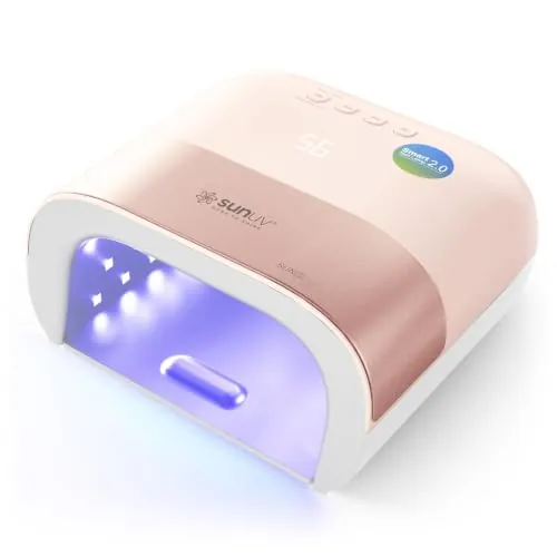 SUNUV Lámpara UV Uñas, LED Profesional, Sensor Automático, SUN3 Rosa | 4 Temporizadores, Gran Pantalla LCD, 39 LEDs, Base Extraíble, Secador de Uñas Profesional, Compatible con Esmaltes en Gel
