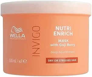 Wella Professionals Invigo Nutri Enrich Mascarilla Nutrición Profunda -Nutre el pelo seco y dañado -Anti encrespamiento -Vitamina E -Bayas de Goji 500ml