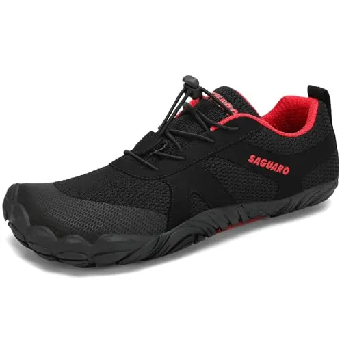 SAGUARO Hombre Mujer Zapatillas Barefoot Minimalistas Calzado de Training Ligeras Cmodas para Caminar Senderismo Ciclismo Trail Running Trekking Playa Agua, Negro Hollín, 44 EU
