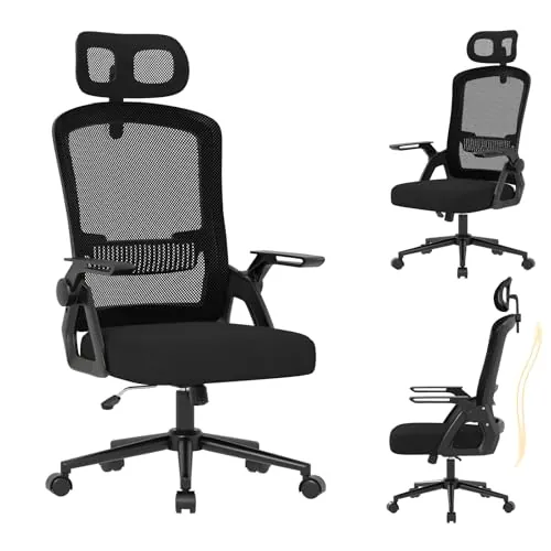 naspaluro Silla Oficina Ergonómica, Silla Escritorio con Reposacabezas