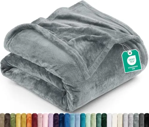 Utopia Bedding Manta Polar. Manta Ligera para La Cama, El Sofá O El Sillón. Adecuada para Todas Las Estaciones [259x228 cm, Gris Ceniza]