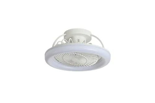 TODOLAMPARA.COM VENTILADOR TECHO SILENCIOSO PLAFÓN LED APP MÓVIL IKARO BLANCO 2026 - DC, regulable, 3 tonos, Verano/Invierno, aspas protegidas, 6v, bajo consumo, Fácil montaje (Brisa Envolvente)