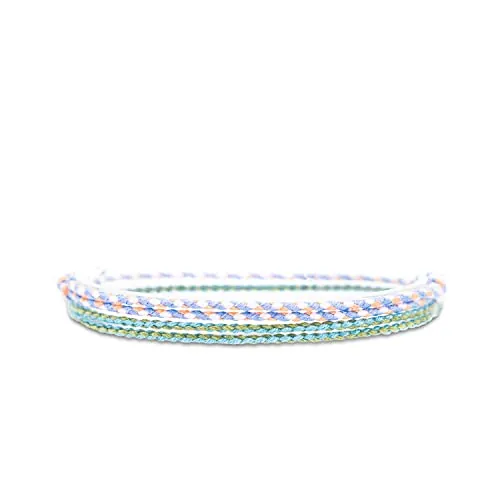 Made by Nami Conjunto de 2 Tobilleras Surferas Mujer y Hombre - Tobillera Fina Estilo Boho Hippie - Accesorios Festivales y Playa - Hechos a Mano - Resistente al Agua y Ajustable (Púrpura 2 y Verde)