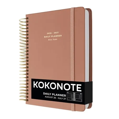 Kokonote Agenda 2026 2027 Dia por página A5 Rosa nude