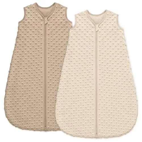 Unnivoll Saco de Dormir Bébé 6-12 Meses, Saco Dormir Bebe Invierno TOG 1.5, Súper Cálido para Bébé Recien Nacido Niñas Niños 78 cm Café