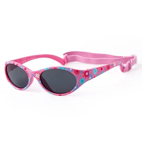 Kiddus Gafas de Sol Infantil Polarizadas 2 a 4 Años Niño Niña, UV400 CAT3, Flexibles con Banda Ajustable de Neopreno, Protección 100% UVA UVB, Certificación CE ISO REACH