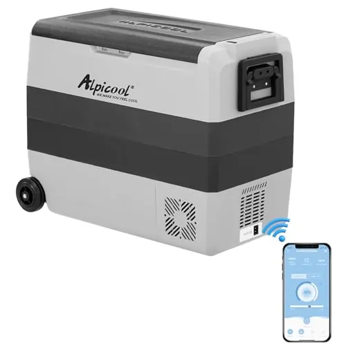 Alpicool T60 60 litros Nevera portátil 12 V 24 V congelador, pequeño congelador para coche, camping, camión, barco y enchufe con puerto USB