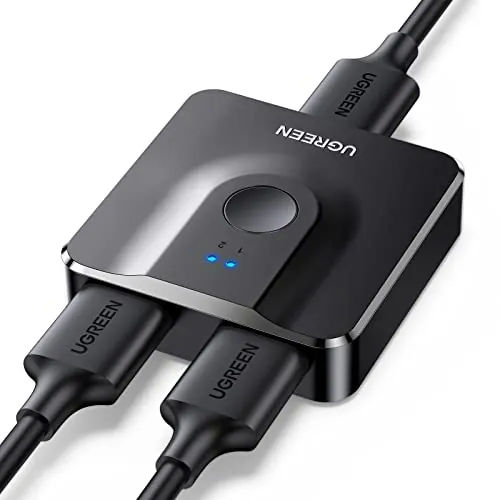 UGREEN Switch HDMI 2.0 4K 60Hz 2 Entradas 1 Salida Comutador Bidireccional 1 In 2 out 2K 1080P 120Hz HDR CEC Dolby Atmos Compatible con PC PS5 PS4 Xbox TV Stick Chromecast TV Box (Negro)