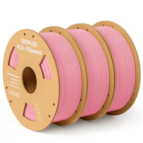 DEEPLEE Filamento PLA+ 1.75 mm, Pack 3 x 1 kg, Rosa