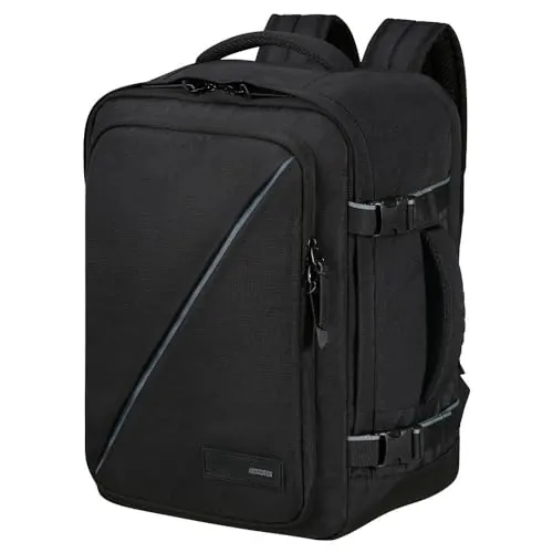 American Tourister Take2Cabin - Wizz Air/Vueling Bolsa de Cabina 30 x 20 x 40 cm, 26,5 l, 0,60 kg, Equipaje de Mano, Mochila de Avión S/M Bajo Asiento, Negro (Black)