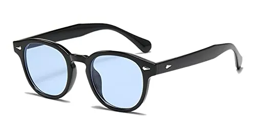 LHSDMOAT Gafas de sol redondas UV400 vintage Style Depp para hombres y mujeres, gafas viaje de conducción moda para senderismo
