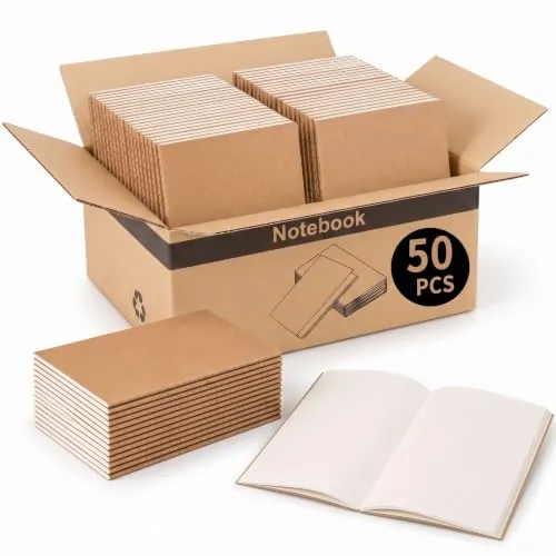 VEESUN 50 Pack Cuadernos A5 Blanco Libreta Bloc de Notas Oficina Escolar