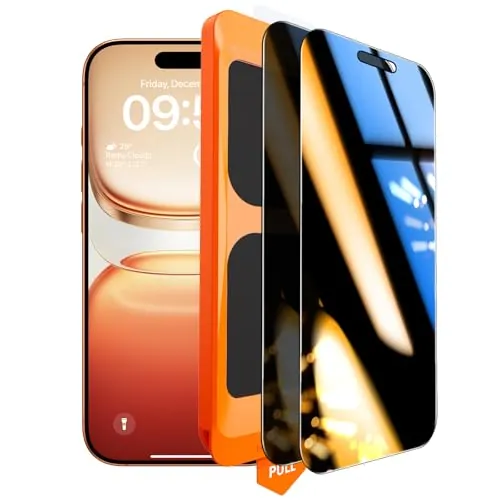 TOCOL Protector Pantalla de Privacidad para iPhone 17 Pro, 25° Antiespías