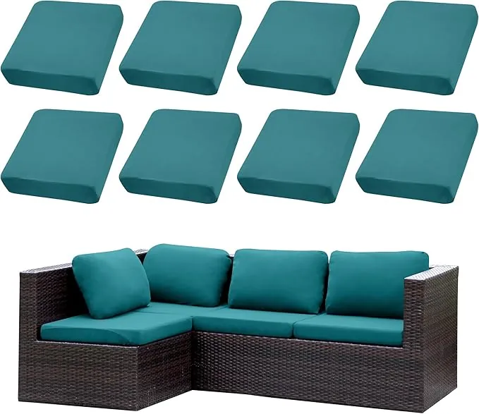 Conjunto de para Cojines de terraza|Fundas para sofá al Aire Libre|Fundas elásticas para Cojines de sofá|Fundas para sofá|Fundas Protectoras para Muebles Lavables y Reutilizables