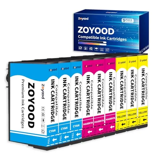 Zoyood Compatible Cartuchos 604XL Color Compatible para Epson 604 Cartuchos de Tinta 604 XL Multipack para Expression Home XP-2200 XP-2205 XP-3200 XP-3205 XP-4200 XP-4205 WF-2910 WF-2950, Paquete de 9