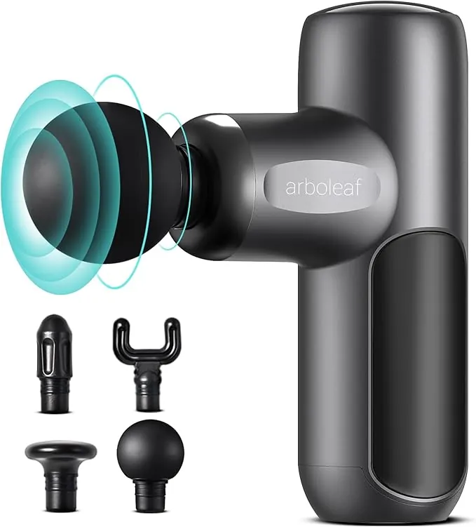 arboleaf Pistola de Masaje Mini, Masajeador Muscular Profesional de 3200 rpm y 5 Velocidades, Massage Gun Silencioso para Relajación Muscular