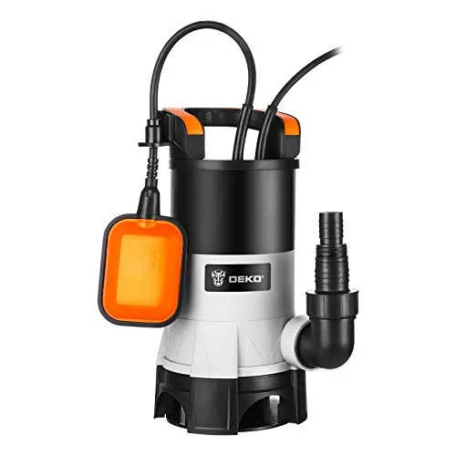 DEKO 400W Bomba de aguas sucias con interruptor de flotador y flujo máximo de 8000L / H, cuerpos extraños hasta 35 mm, para riego de piscinas, bañeras y jardines