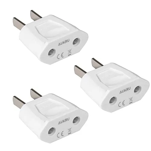 Aukru 3X Adaptador EU EU Europa ESPAÑA a EE.UU/Americano/US/China/Japón/Canadá/México Blanco