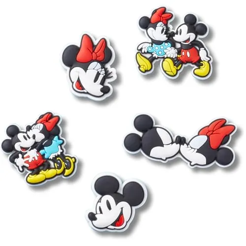 Crocs Paquete de 5 dijes unisex de Minnie Mickey para zapatos, multicolor, talla única, multicolor, Talla única