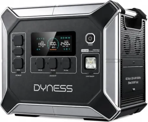 Dyness Generador Solar Portátil 2400W, Batería LiFePO4 2048Wh, Estación de Energía Portátil 4800W Pico, 13 Salidas, UPS, Onda Sinusoidal Pura para Casa, Camping, Furgoneta