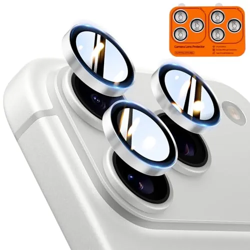 TOCOL Protector Lente Cámara para iPhone 17 Pro Max/17 Pro, Plateado