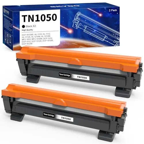 Skydo TN1050 Cartucho de tóner Compatible con Brother TN-1050 DCP-1612W | toner para Brother TN1050 para toner Brother DCP-1612W DCP-1610W DCP-1510 DCP-1512, Brother HL-1210W HL-1212W HL-1110 HL-1112