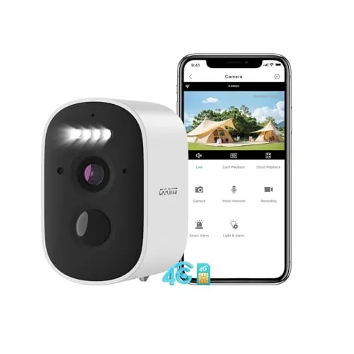 CiKiKWXO 4G Cámara de Vigilancia con Tarjeta SIM y Batería, 2.5K sin WiFi