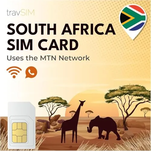 travSIM South Africa SIM Card| Utiliza la Red MTN| 100GB de Datos móviles a velocidades 4G | Tarjeta SIM para Sudáfrica Puede Hotspot hasta 3 Dispositivos| Válida Durante 30 días