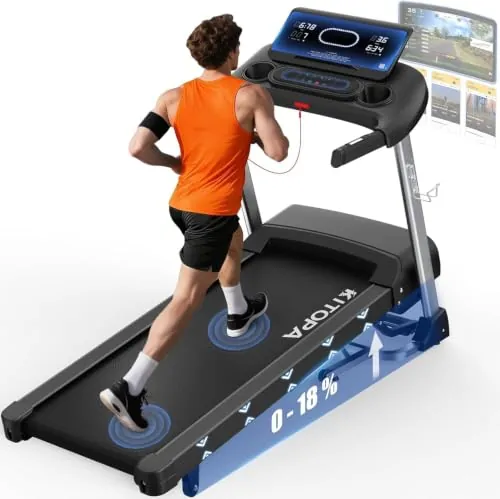 Kitopa 20 KM/H Cinta de Correr Plegable,Inclinación del 18%, Máximo 180kg