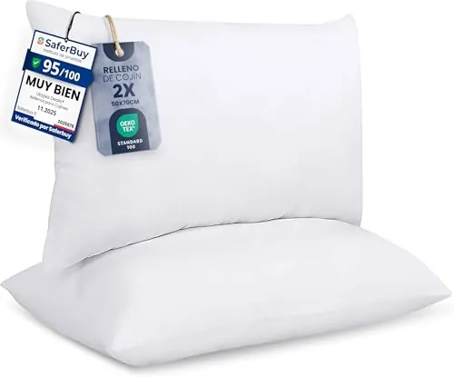 Utopia Bedding Relleno Cojín 50x70 cm Pack de 2 para Cojines Cama Sofá