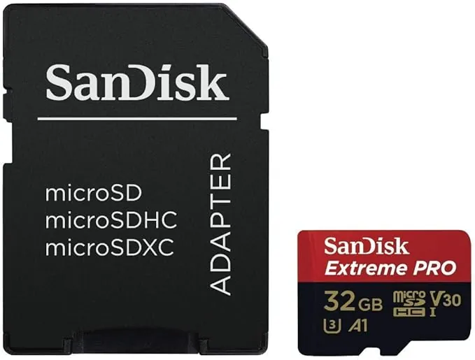 SanDisk Extreme PRO - Tarjeta de memoria de 32 GB microSDHC UHS-I + adaptador SD, velocidad de lectura hasta 100 MB/s, Clase 10, U3, V30 y A1
