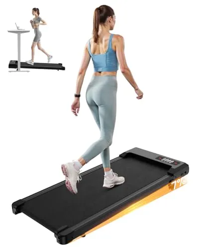 HomeFitnessCode Cinta de Correr Eléctrica 2 en 1 Plegable - Caminadora Walking Pad, 8 km/h, 2.5 HP, Superficie de 40 cm, Control Remoto, Pantalla LCD, Capacidad 130 kg - para Hogar y Oficina (Rosa)