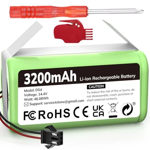 3200mAh Batería de Respuesto para Conga Excellence 1090 990 950 1790, Ecovacs Deebot N79 N79S DN622 RoboVac 11 11S 30 35C y IKOHS Netbot S14 S15