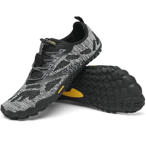 SAGUARO Smart II - Zapatos Barefoot Zapatillas Hombre Mujer Zapatos Minimalista Five Fingers Calzado Barefoot para Zero Drop Soles Stil: B Negro,Gr.44