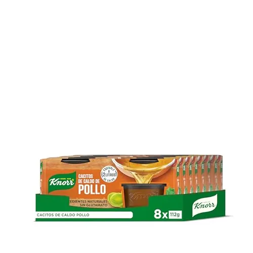 Knorr - Cacitos de caldo pollo, 112g, pack de 8