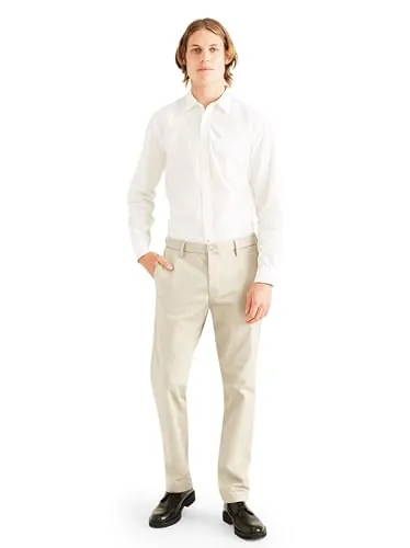 Dockers Signature Khaki Slim Fit Pants, Chino para Hombre, Beige (Cloud), 33W / 34L