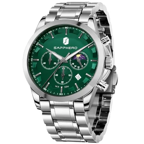 BENYAR Relojes Hombre Cronografo Analógico Impermeable Relojes de Pulsera Luminoso Fecha Negocios Casual Diseñador Reloj Hombre Banda de Acero Inoxidable Regalo Elegante