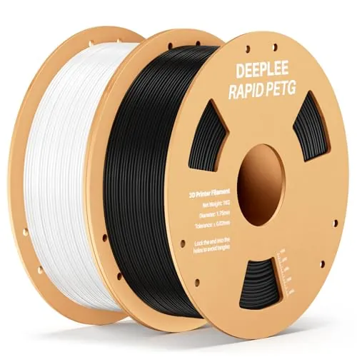 DEEPLEE PETG Rápido 1.75 mm, Negro y Blanco, Pack 2 x 1 kg
